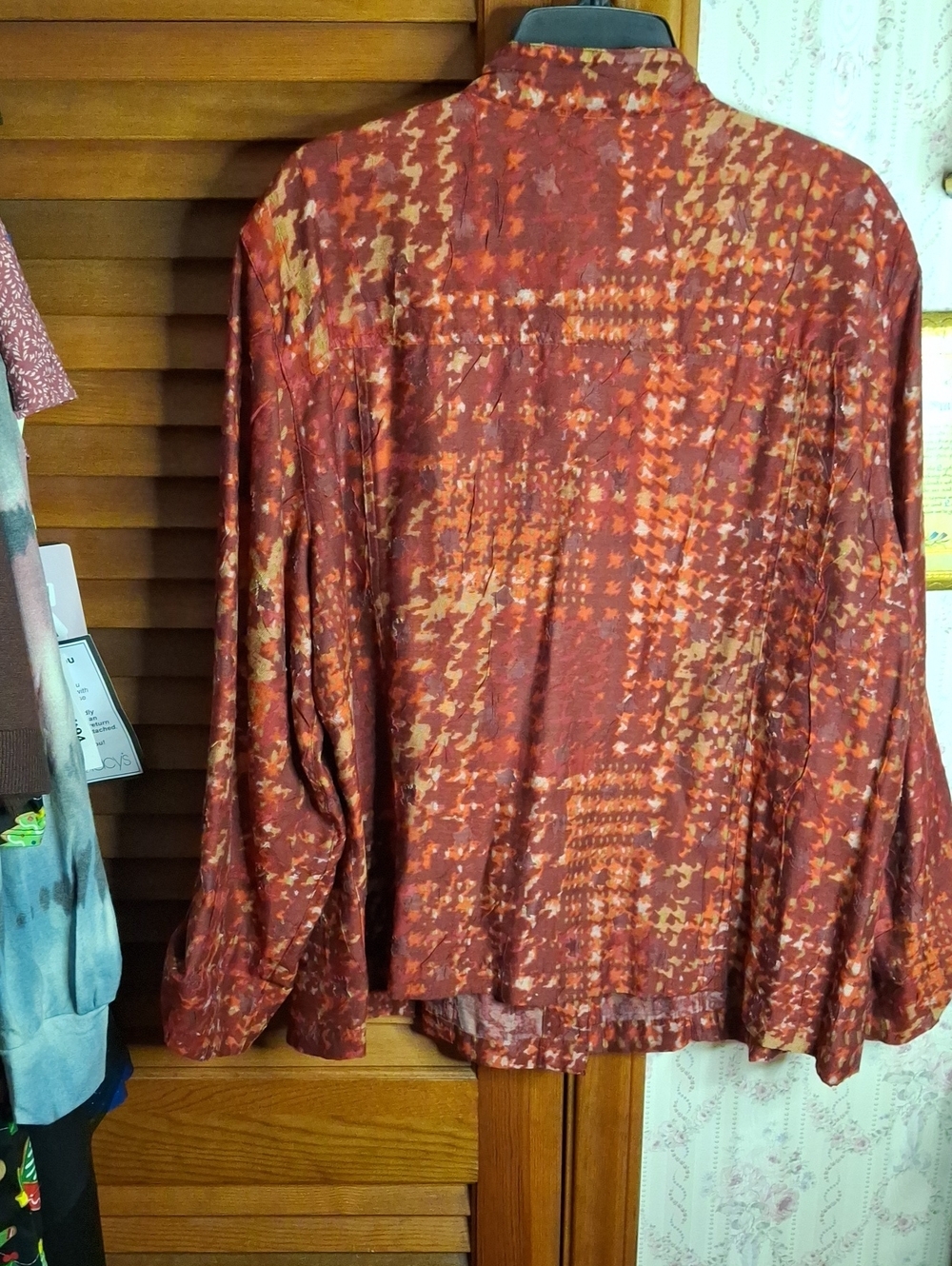 Ruby Rd. Women's Rust Printed Button-Front Blouse 20W Preloved - Picture 4 of 4